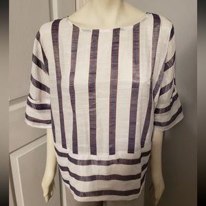Banana Republic Short Sleeve Round Neck Striped Lightweight Boho NWT Blouse